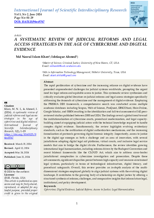(PDF) A SYSTEMATIC REVIEW OF JUDICIAL REFORMS AND LEGAL ACCESS ...
