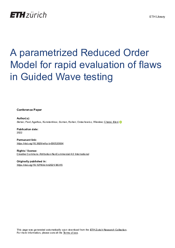 (PDF) A Parametrized Reduced Order Model for Rapid Evaluation of Flaws ...