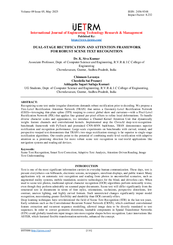 (PDF) DUAL-STAGE RECTIFICATION AND ATTENTION FRAMEWORK FOR ROBUST SCENE ...