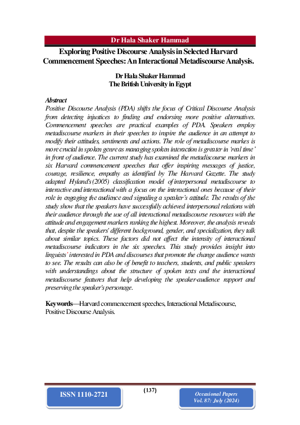 (PDF) Exploring Positive Discourse Analysis in Selected Harvard ...