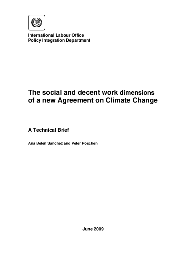 (PDF) The social and decent work dimensions of a new Agreement on ...