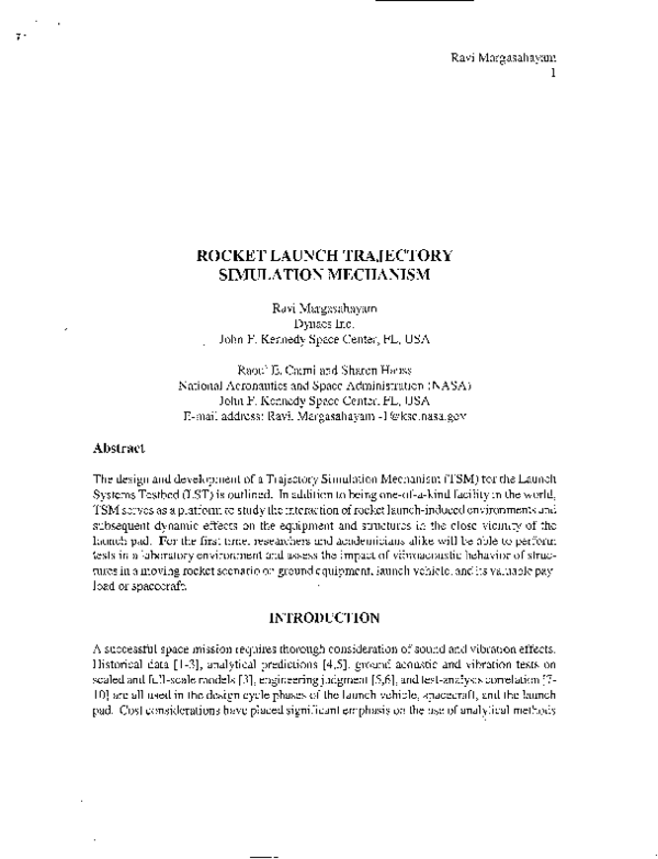 (PDF) Rocket Launch Trajectory Simulations Mechanism