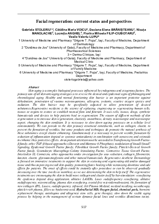 (PDF) Facial regeneration: current status and perspectives