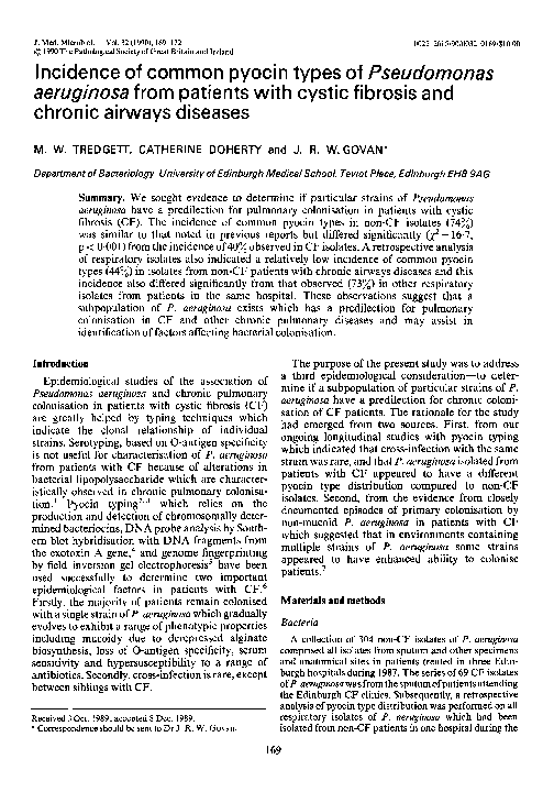 (PDF) Incidence of common pyocin types of Pseudomonas aeruginosa from ...