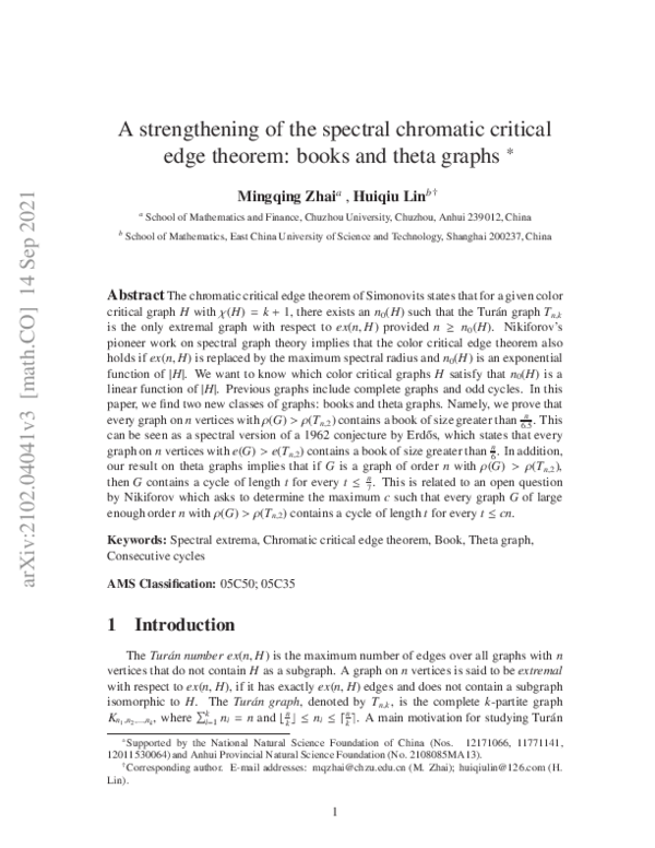 (PDF) A strengthening of the spectral chromatic critical edge theorem ...
