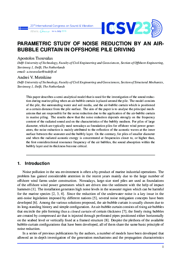(PDF) Parametric study of noise reduction by an air-bubble curtain in ...