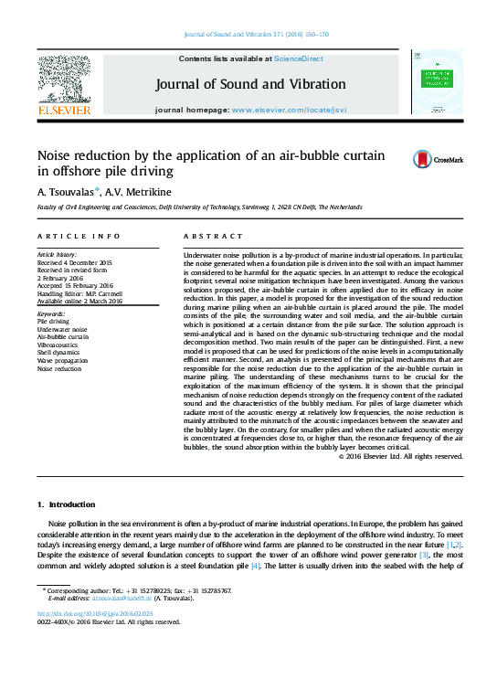 (PDF) Noise reduction by the application of an air-bubble curtain in ...