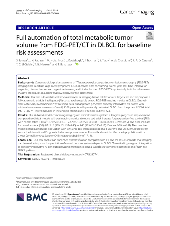 (PDF) Full automation of total metabolic tumor volume from FDG-PET/CT ...