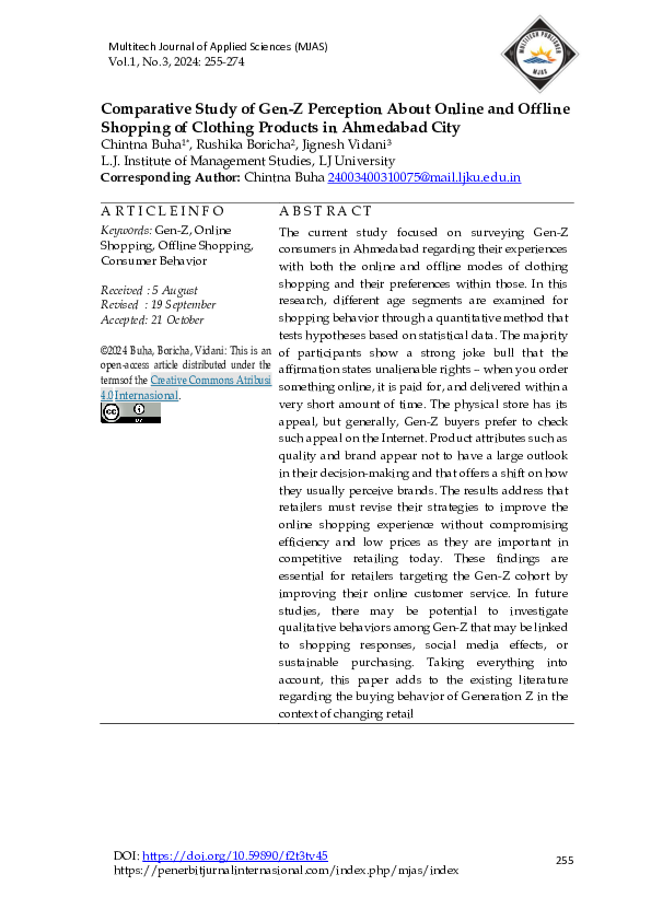 (PDF) Comparative Study of Gen-Z Perception About Online and Offline ...