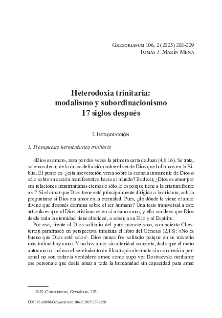 (PDF) Heterodoxia trinitaria: modalismo y subordinacionismo 17 siglos ...