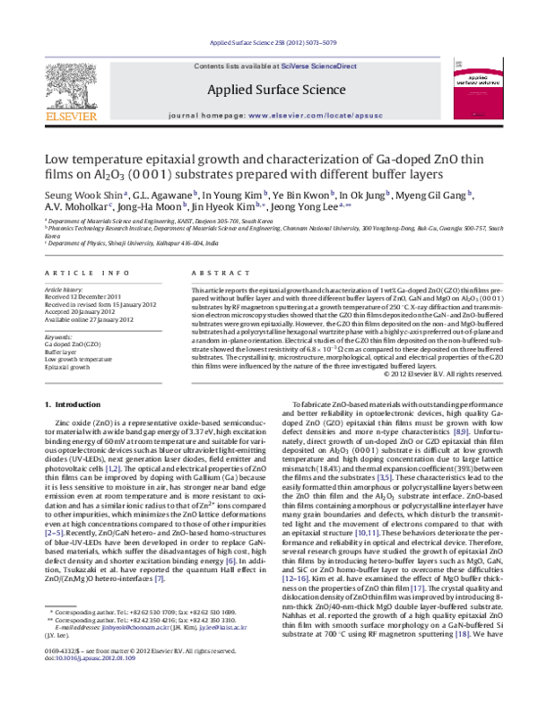 (PDF) Low temperature epitaxial growth and characterization of Ga-doped ...