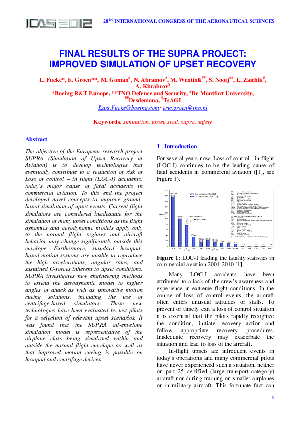 (PDF) Final Results of the Supra Project: Improved Simulation of Upset ...