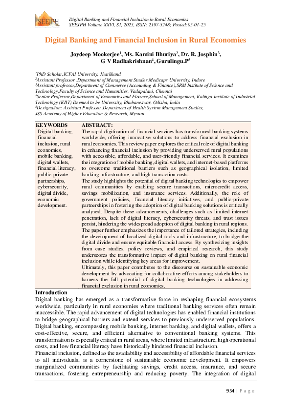 (PDF) Digital Banking and Financial Inclusion in Rural Economies