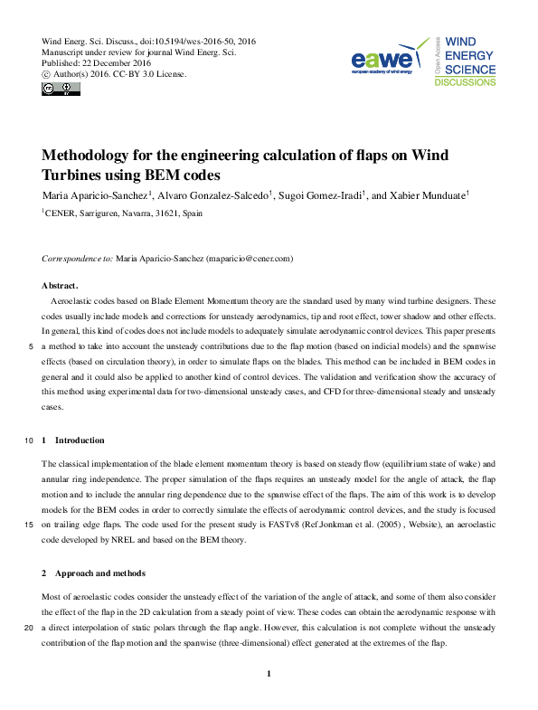 (PDF) Methodology for the engineering calculation of flaps on Wind ...