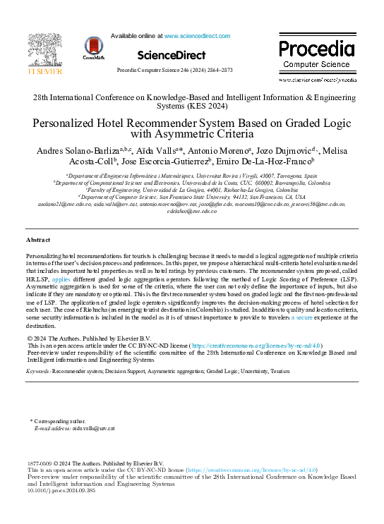 (PDF) Personalized Hotel Recommender System Based on Graded Logic with ...
