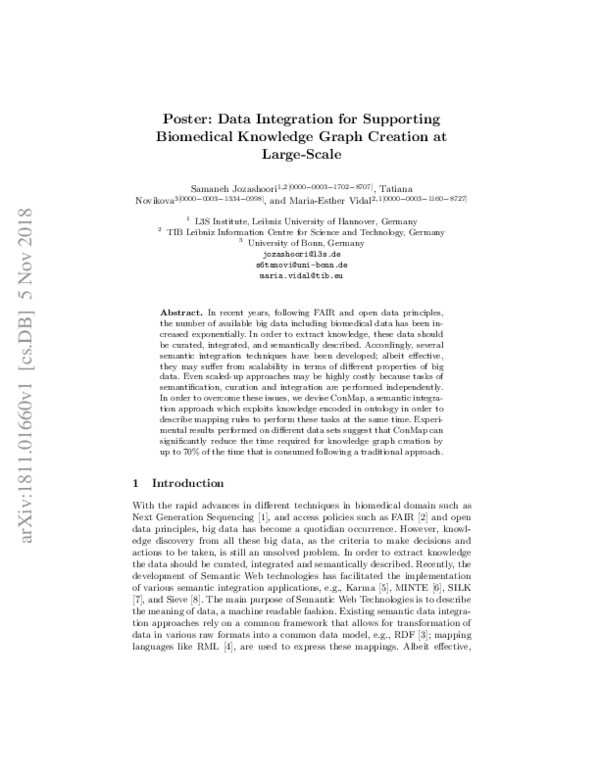 (PDF) Data Integration for Supporting Biomedical Knowledge Graph ...