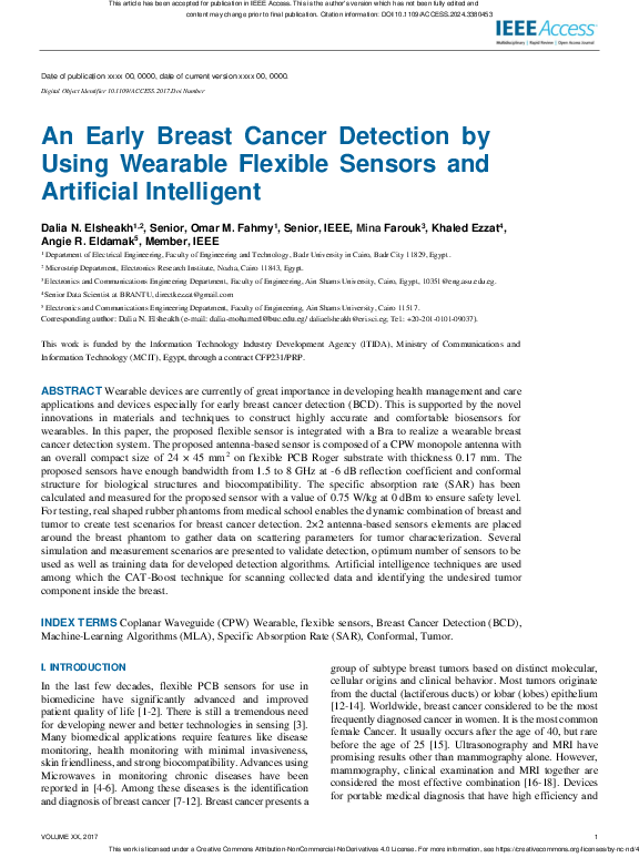 (PDF) An Early Breast Cancer Detection by Using Wearable Flexible ...