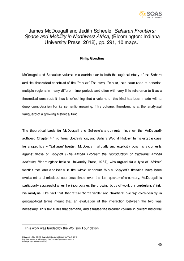 (PDF) James McDougall and Judith Scheele, Saharan Frontiers: Space and ...