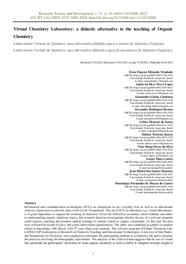 (PDF) Virtual Chemistry Laboratory: a didactic alternative to the ...