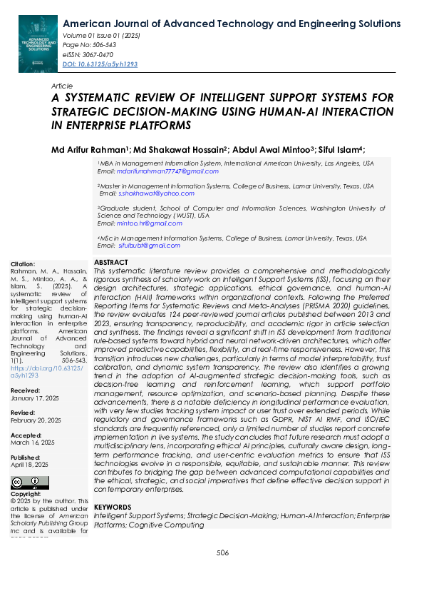 (PDF) A Systematic Review of Intelligent Support Systems for Strategic ...