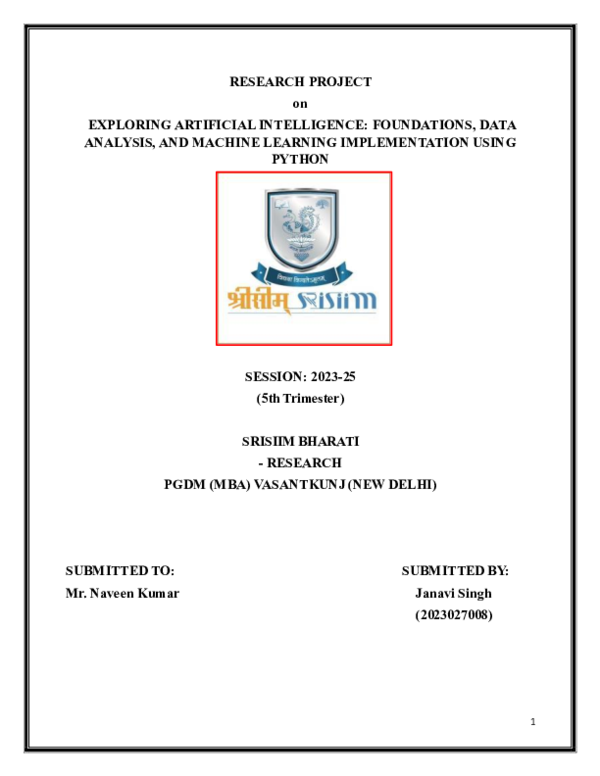 (PDF) EXPLORING ARTIFICIAL INTELLIGENCE: FOUNDATIONS, DATA ANALYSIS ...