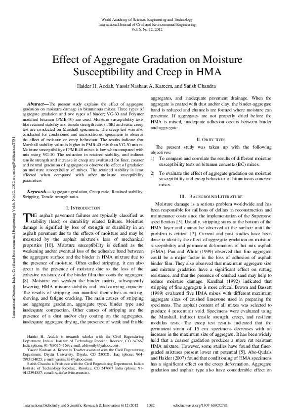 (PDF) Effect Of Aggregate Gradation On Moisture Susceptibility And ...