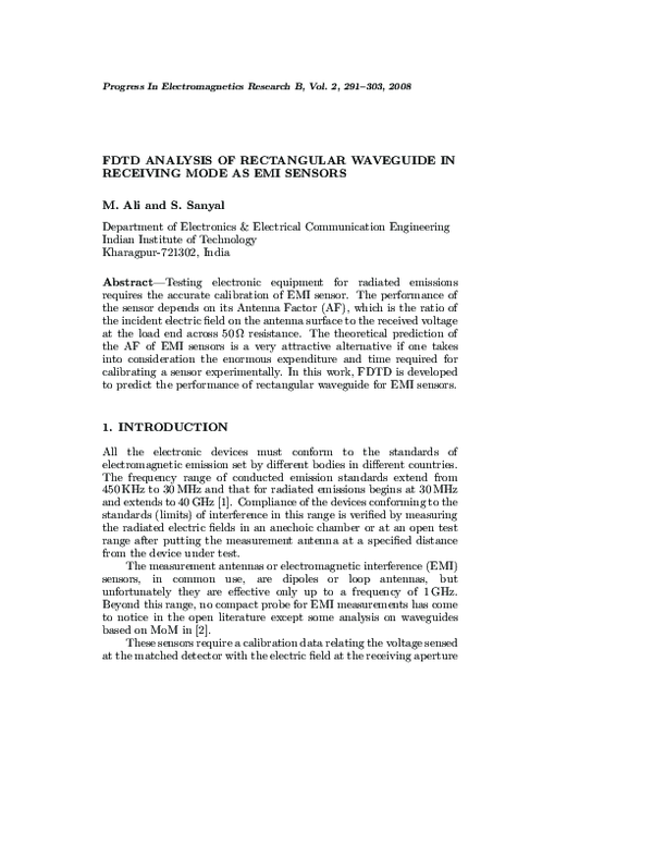 (PDF) FDTD Analysis of Rectangular Waveguide in Receiving Mode as Emi ...