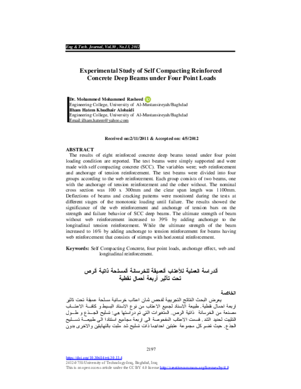 (PDF) Experimental Study of Self Compacting Reinforced Concrete Deep ...