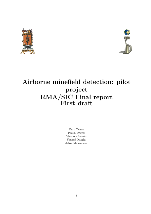 (PDF) Airborne minefield detection : pilot project RMA / SIC Final ...