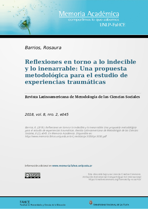 (PDF) Reflexiones en torno a lo indecible y lo inenarrable. Una ...
