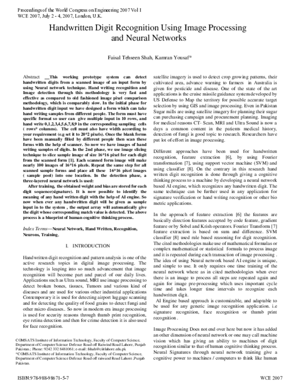 (PDF) Handwritten Digit Recognition Using Image Processing and Neural ...