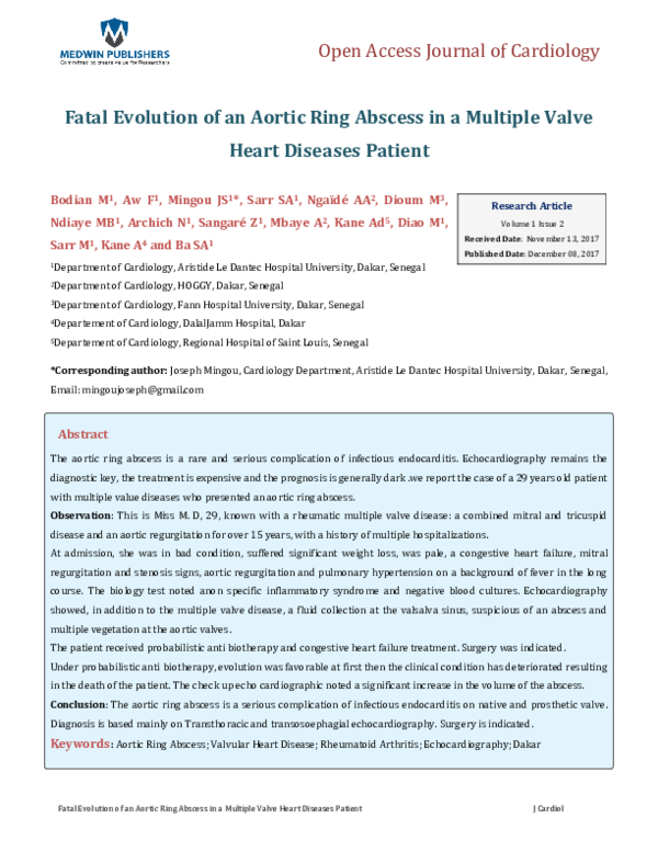 (PDF) Fatal Evolution of an Aortic Ring Abscess in a Multiple Valve ...