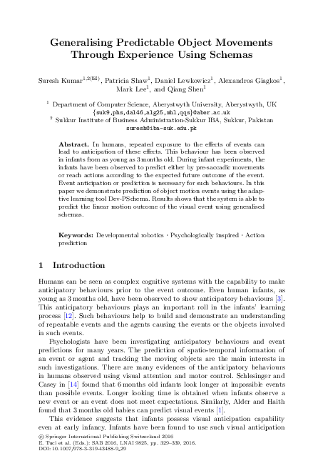 (PDF) Generalising Predictable Object Movements Through Experience ...