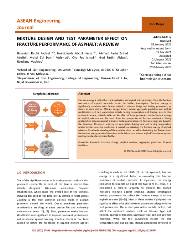 (PDF) Mixture Design and Test Parameter Effect on Fracture Performance ...