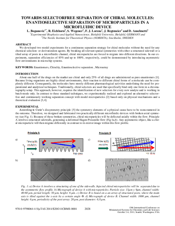 (PDF) Towards Selectorfree Separation of Chiral Molecules ...