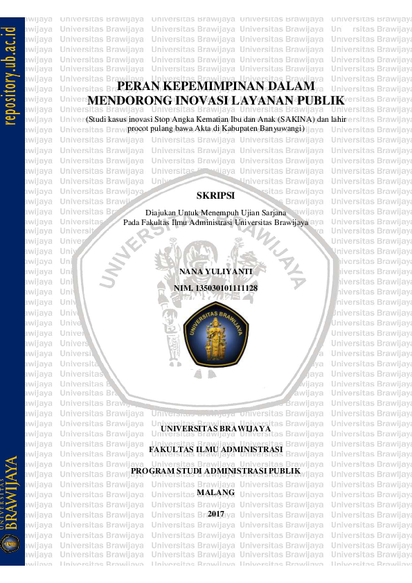 (PDF) Peran Kepemimpinan Dalam Mendorong Inovasi Layanan Publik (Studi ...