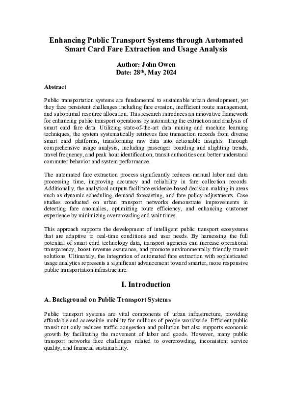 (PDF) Enhancing Public Transport Systems through Automated Smart Card ...