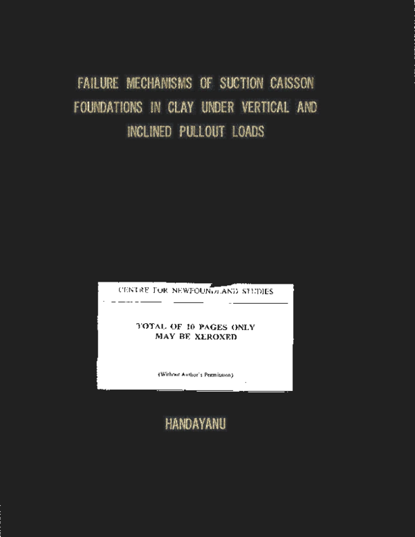 (PDF) Failure mechanisms of suction caisson foundations in clay under ...
