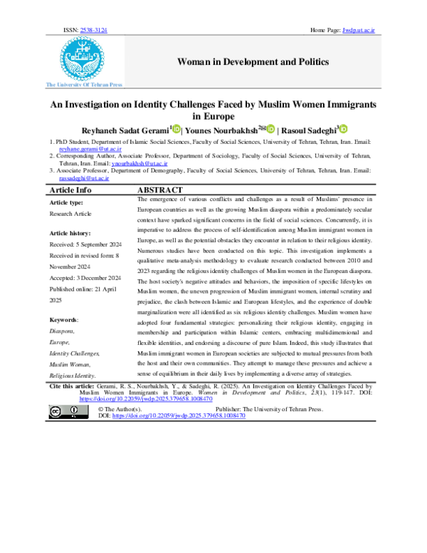 (PDF) An Investigation on Identity Challenges Faced by Muslim Women ...