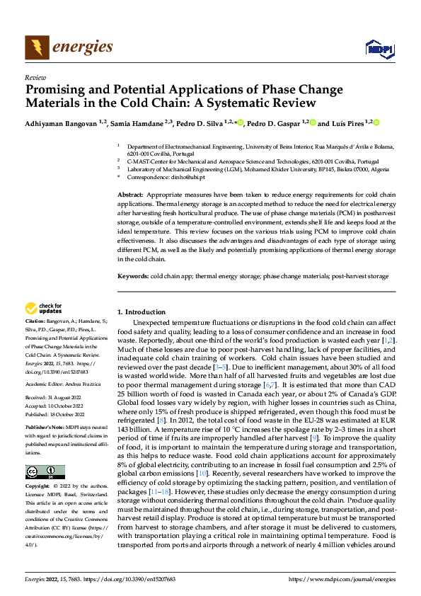 (PDF) Promising and Potential Applications of Phase Change Materials in ...