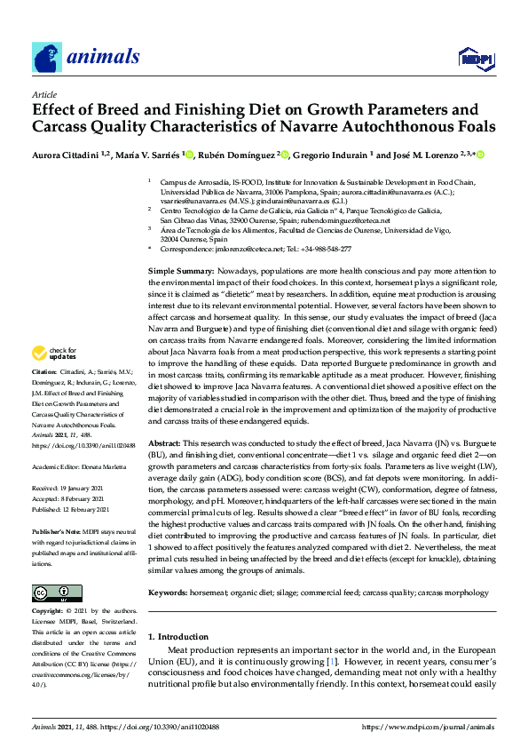 (PDF) Effect of Breed and Finishing Diet on Growth Parameters and ...