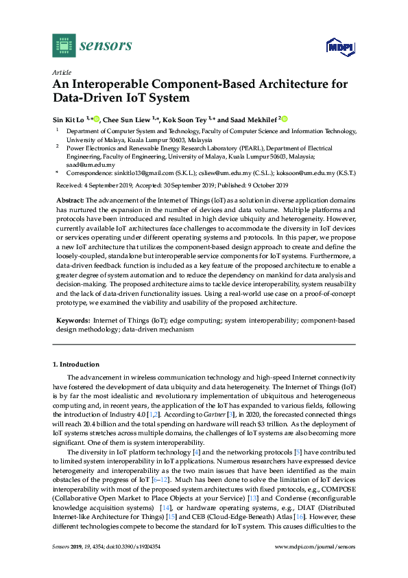 (PDF) An Interoperable Component-Based Architecture for Data-Driven IoT ...