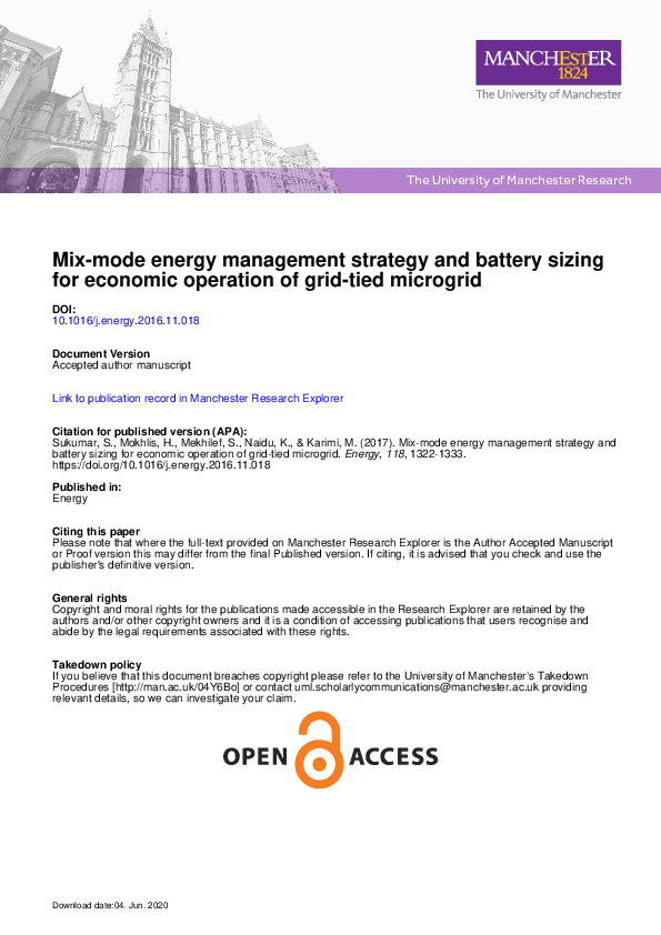 (PDF) Mix-mode energy management strategy and battery sizing for ...