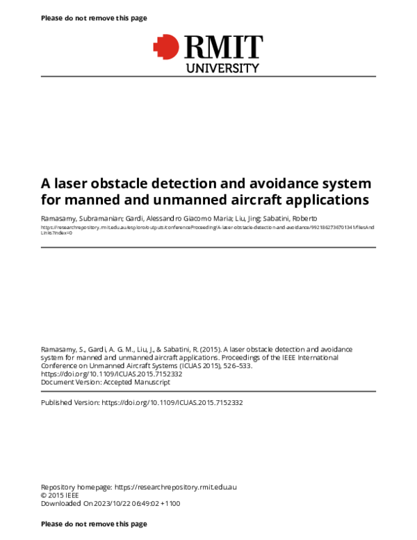 (PDF) A laser obstacle detection and avoidance system for manned and ...