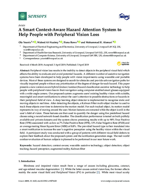 (PDF) A Smart Context-Aware Hazard Attention System to Help People with ...