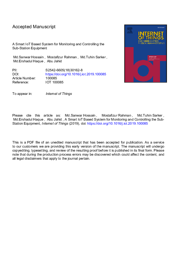 (PDF) A smart IoT based system for monitoring and controlling the sub ...