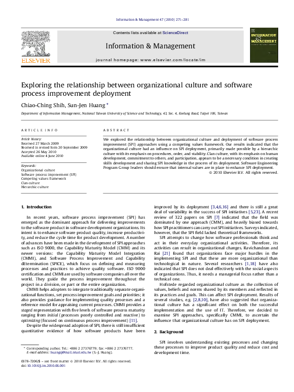 (PDF) Exploring the relationship between organizational culture and ...