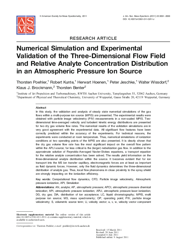 (PDF) Numerical Simulation and Experimental Validation of the Three ...