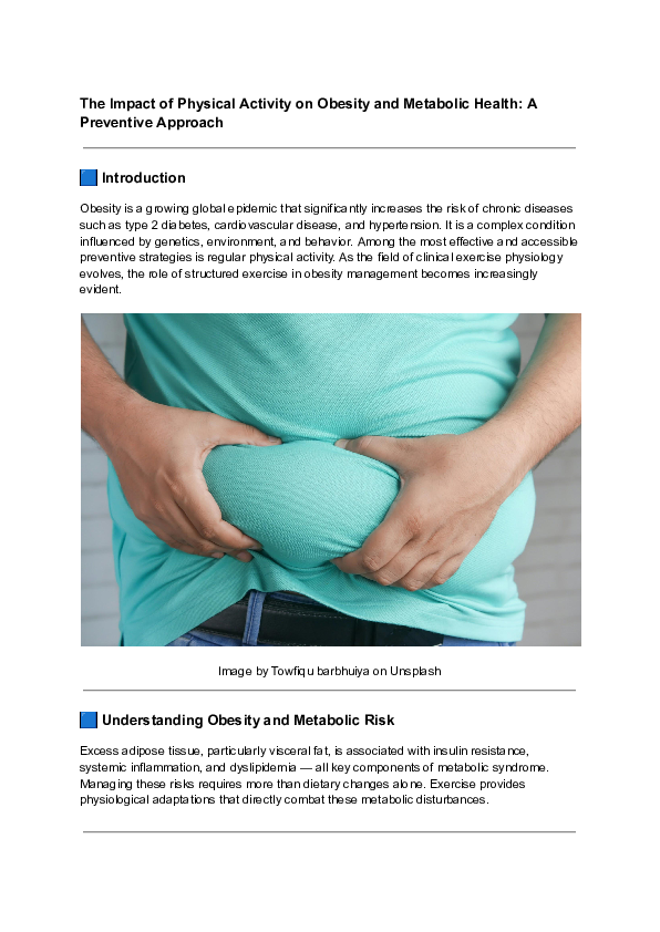 (PDF) The Impact of Physical Activity on Obesity and Metabolic Health ...