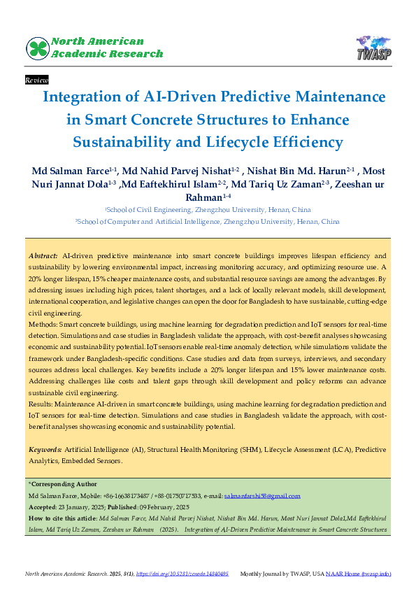 (PDF) Integration of AI-Driven Predictive Maintenance in Smart Concrete ...
